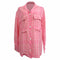 Women's Victoria Beckham Plaid Button-Down Shirt in Pink Viscose