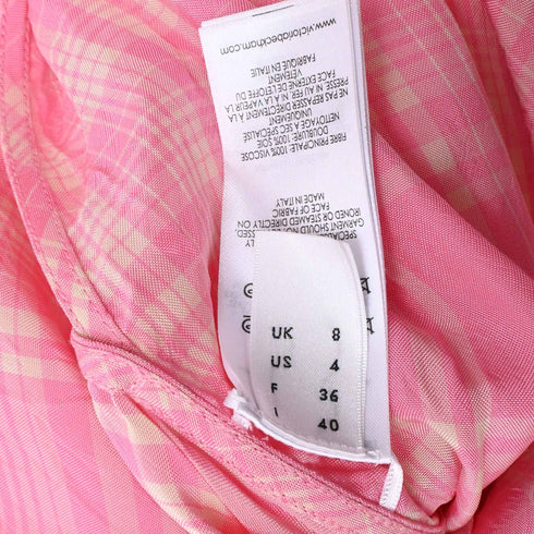 Women's Victoria Beckham Plaid Button-Down Shirt in Pink Viscose