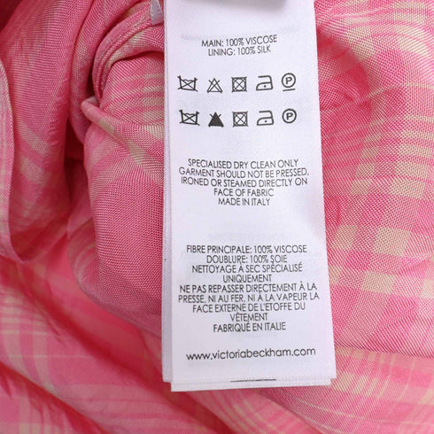 Women's Victoria Beckham Plaid Button-Down Shirt in Pink Viscose