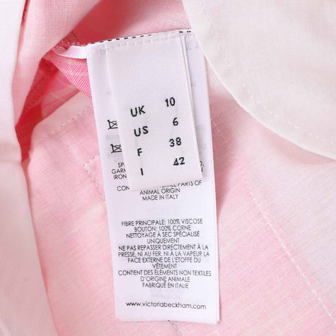 Women's Victoria Beckham Plaid Trousers in Pink Viscose