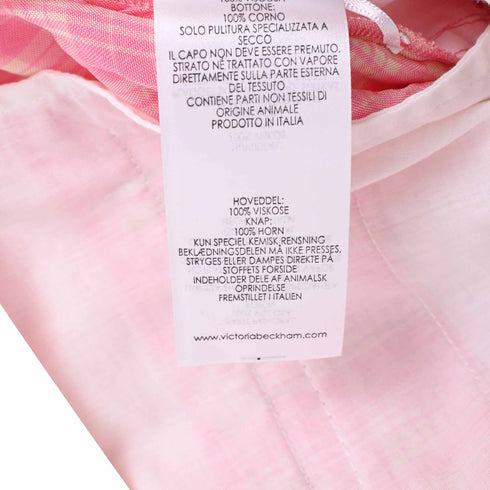 Women's Victoria Beckham Plaid Trousers in Pink Viscose