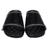Women's Burberry Decorative-Zip Flat Sandals in Black Leather