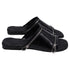 Women's Burberry Decorative-Zip Flat Sandals in Black Leather