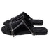 Women's Burberry Decorative-Zip Flat Sandals in Black Leather