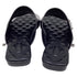 Women's Burberry Decorative-Zip Flat Sandals in Black Leather