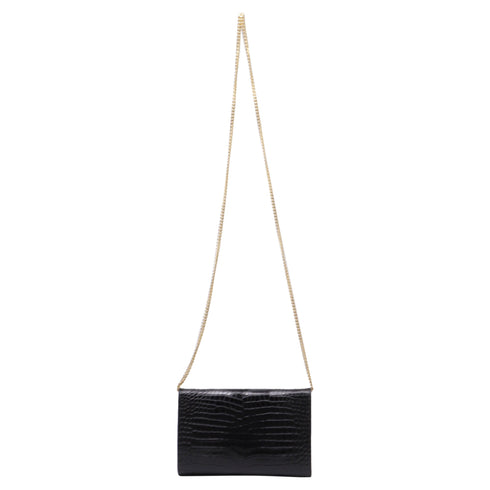Classic Monogram Wallet on Chain Crocodile Embossed Leather