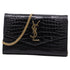 Classic Monogram Wallet on Chain Crocodile Embossed Leather