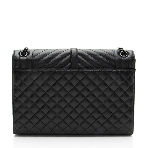 Classic Monogram Envelope Satchel Mixed Matelasse Leather Large