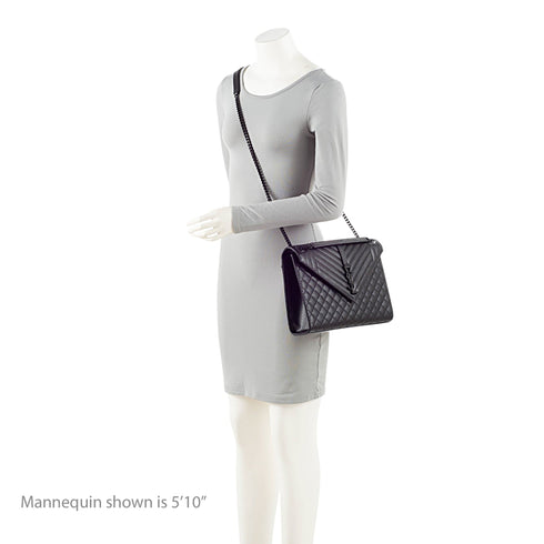 Classic Monogram Envelope Satchel Mixed Matelasse Leather Large
