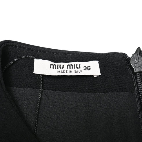 Women's Miu Miu Longsleeve Mini Dress in Black Triacetate