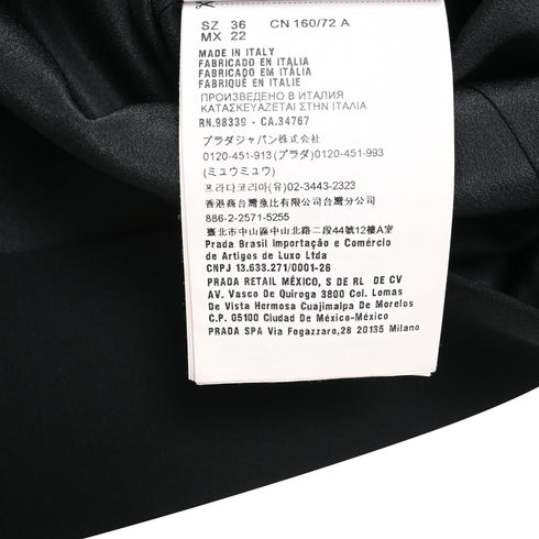 Women's Miu Miu Longsleeve Mini Dress in Black Triacetate