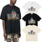 Rhude T-shirts Coconut Sunset Sailing Printing Cotton Casual Loose Short Sleeve Men and Women