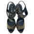 Women's Sergio Rossi Studded Platform Ankle Strap Sandals in Black Leather