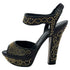Women's Sergio Rossi Studded Platform Ankle Strap Sandals in Black Leather