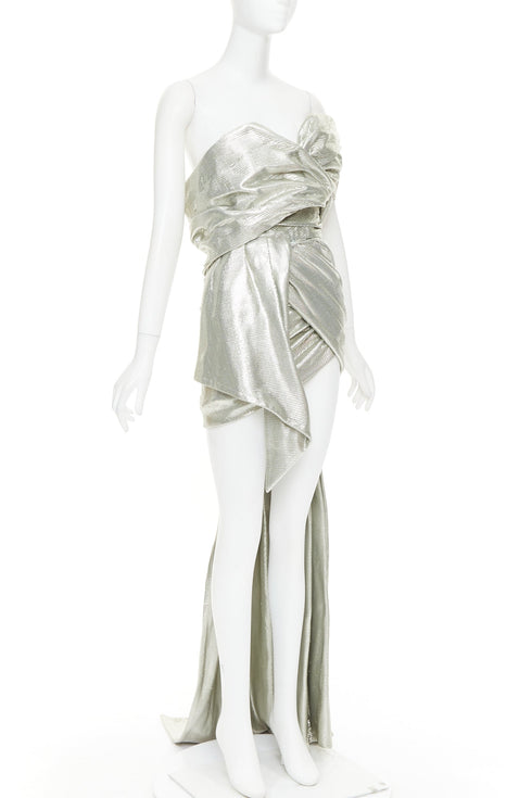 Women's Alexandre Vauthier Lame Drape Gown