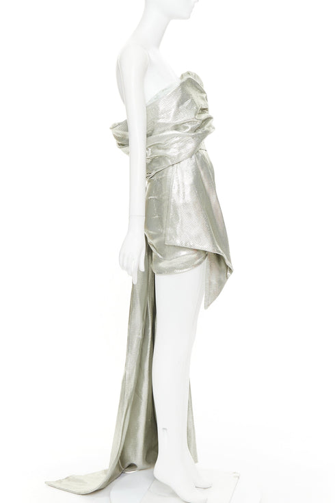Women's Alexandre Vauthier Lame Drape Gown