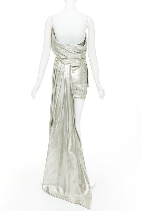Women's Alexandre Vauthier Lame Drape Gown