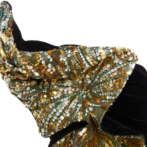 Women's Alexandre Vauthier Crystal Ruffle Top