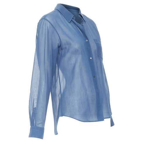 Women's Jil Sander Cotton Sheer Patch Pocket Shirt