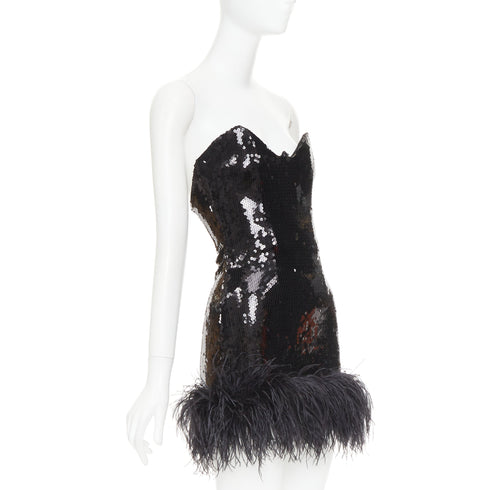 Women's Alexandre Vauthier Sequin Feather Mini Dress