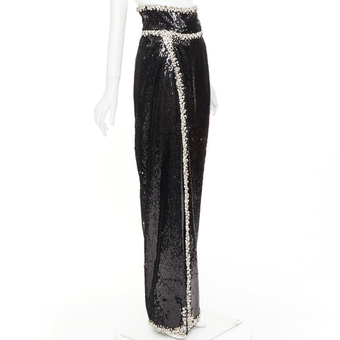 Women's Alexandre Vauthier Crystal Sequin Maxi Skirt