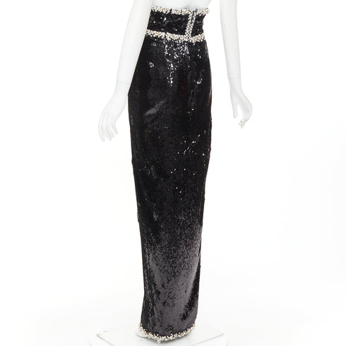 Women's Alexandre Vauthier Crystal Sequin Maxi Skirt