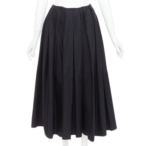 Women's Khaite Cotton Pleated Tea Length Skirt
