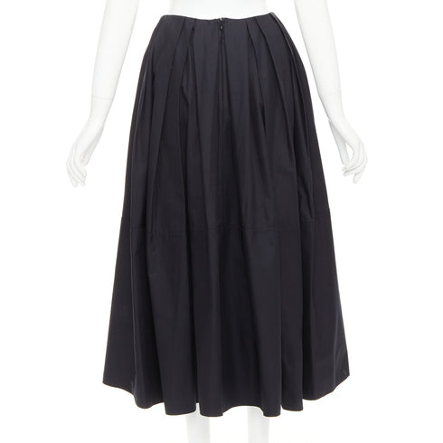 Women's Khaite Cotton Pleated Tea Length Skirt