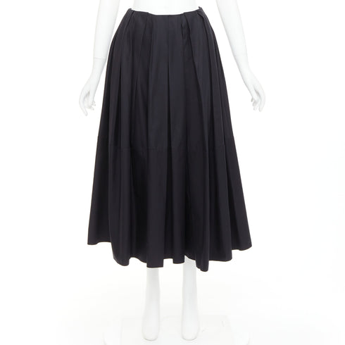 Women's Khaite Cotton Pleated Tea Length Skirt
