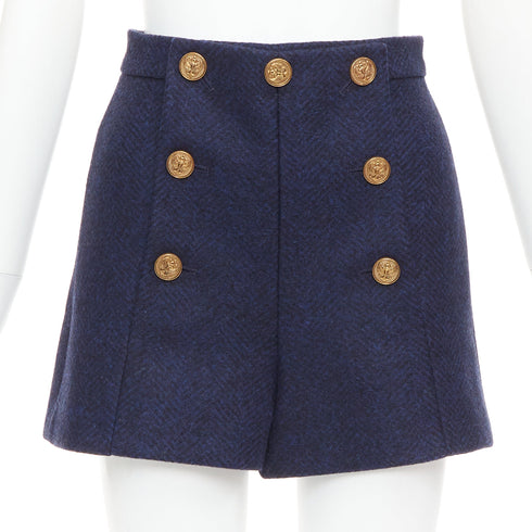 Women's Red Valentino Navy Virgin Wool Shorts