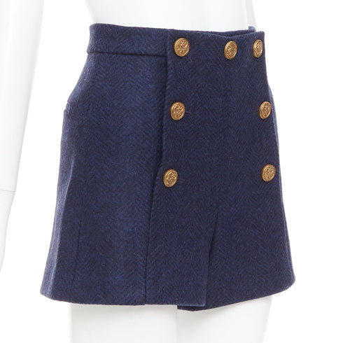 Women's Red Valentino Navy Virgin Wool Shorts
