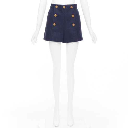 Women's Red Valentino Navy Virgin Wool Shorts