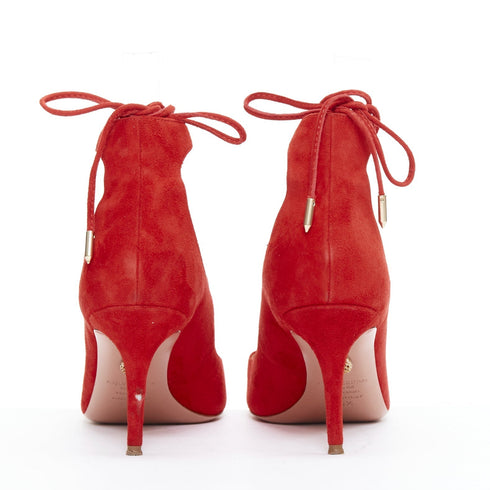 Women's Aquazzura Suede Leather Mid Pumps
