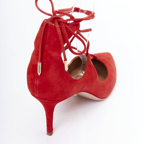 Women's Aquazzura Suede Leather Mid Pumps
