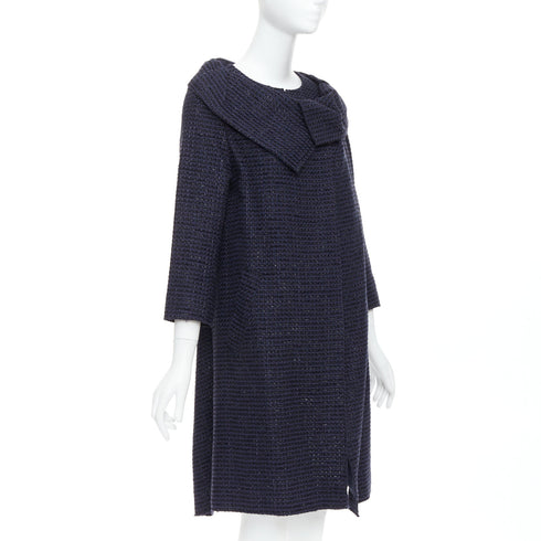 Women's Roland Mouret Cotton Blend Tweed Coat