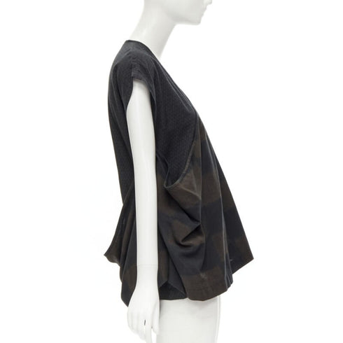Women's Comme Des Garcons Checked Draped Vest Top