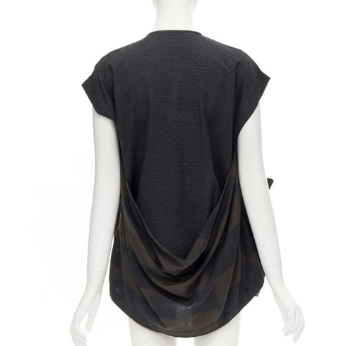 Women's Comme Des Garcons Checked Draped Vest Top