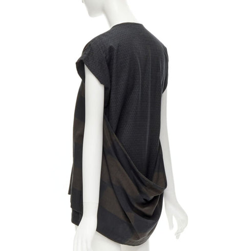Women's Comme Des Garcons Checked Draped Vest Top