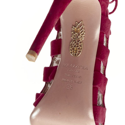 Women's Aquazzura Suede Lace Up Sandals High Heels