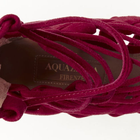 Women's Aquazzura Suede Lace Up Sandals High Heels
