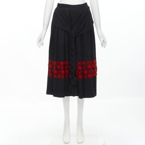 Women's Comme Des Garcons 1988 Wool Embroidery Skirt