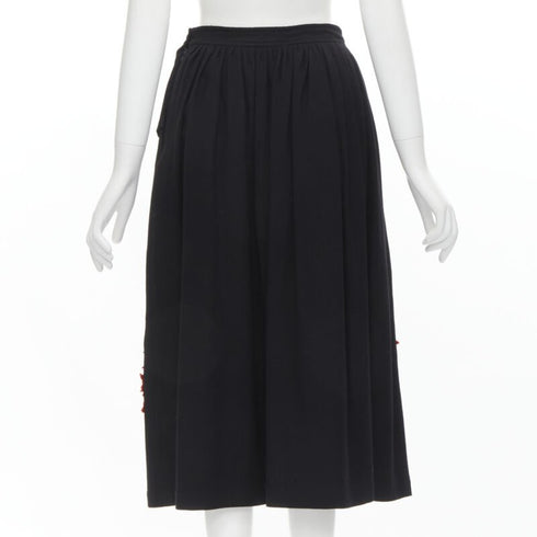 Women's Comme Des Garcons 1988 Wool Embroidery Skirt