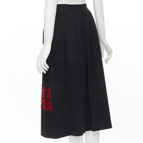 Women's Comme Des Garcons 1988 Wool Embroidery Skirt