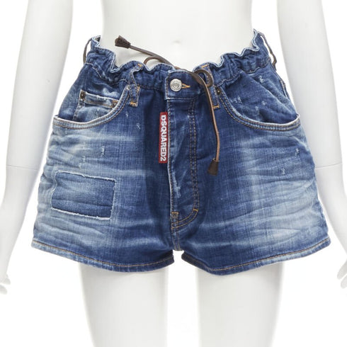 Women's Dsquared2 Paperbag Bloomer Denim Shorts