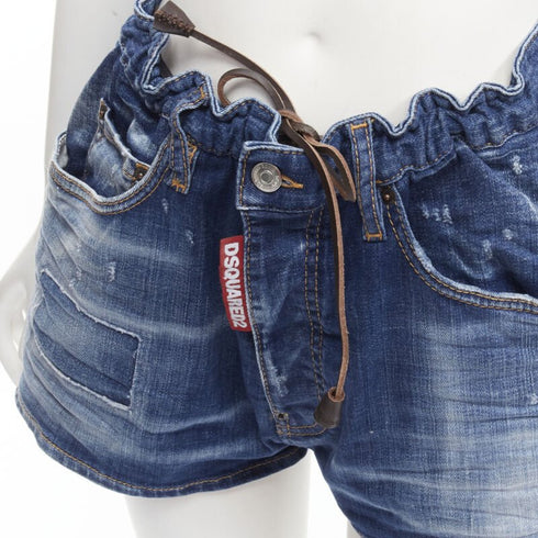 Women's Dsquared2 Paperbag Bloomer Denim Shorts