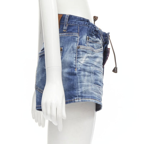 Women's Dsquared2 Paperbag Bloomer Denim Shorts