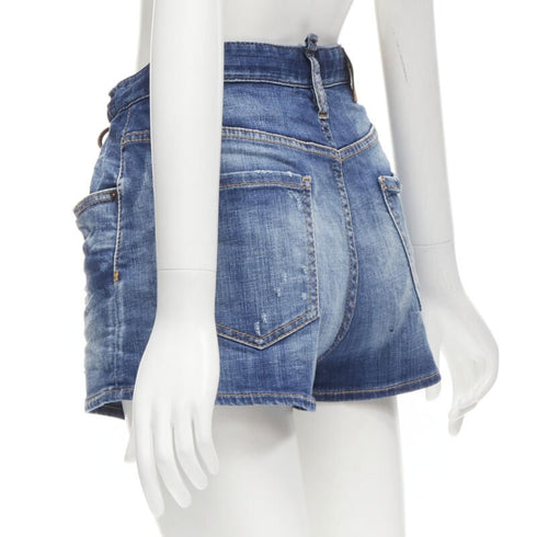 Women's Dsquared2 Paperbag Bloomer Denim Shorts