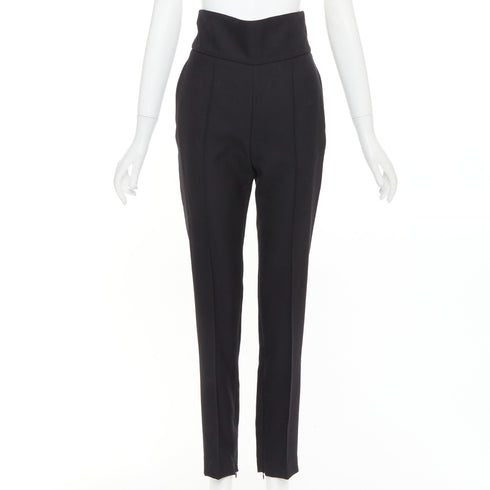 Women's Alexandre Vauthier Wool Pleat Cropped Pants