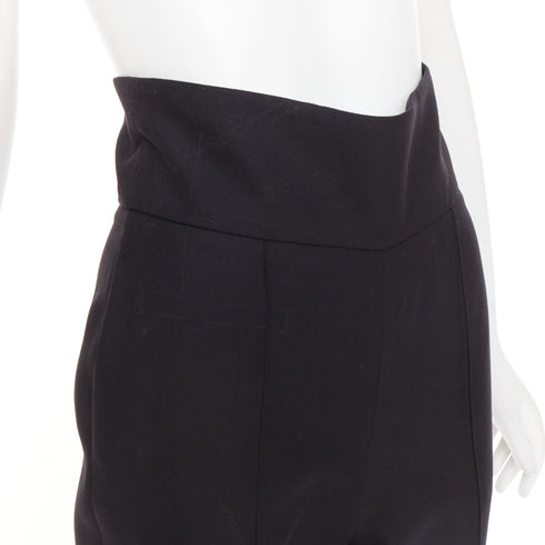 Women's Alexandre Vauthier Wool Pleat Cropped Pants