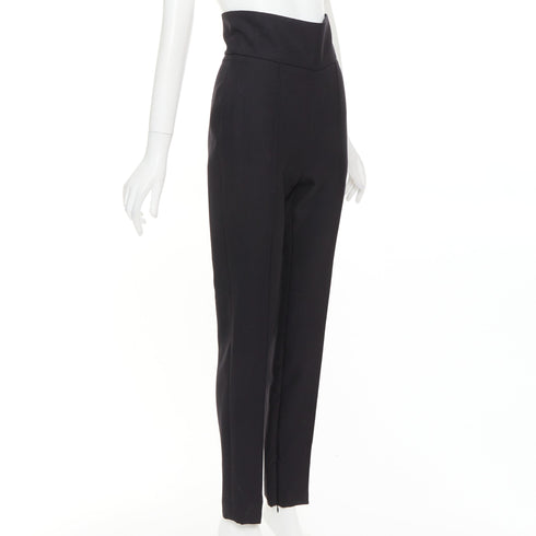 Women's Alexandre Vauthier Wool Pleat Cropped Pants